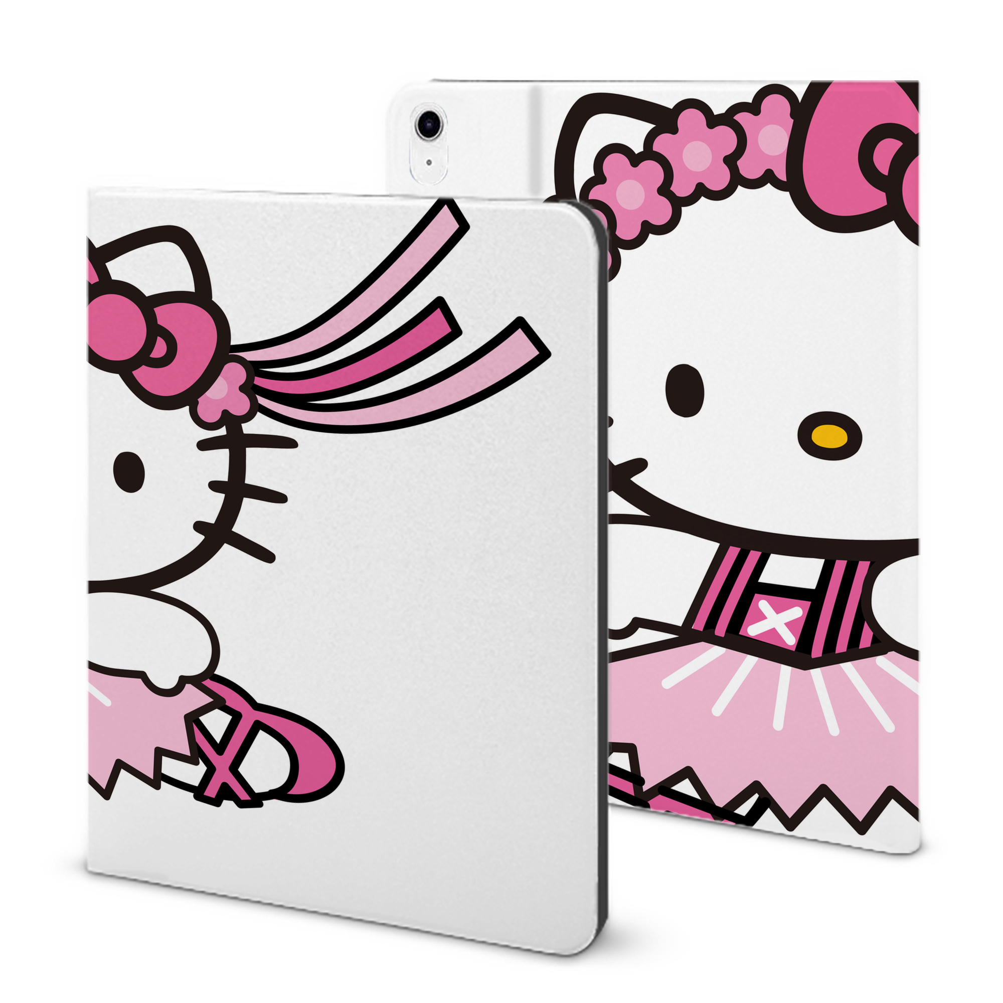 （画像用） Hello Kitty ハローキティ IPad ケース ブック型 PUレザー TPU 耐衝撃 軽量 薄型 ペン収納なし 全面保護 IPad 各モデル対応
